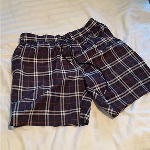 Burberry Check Drawcord Swim Shorts, Carbon Blue
